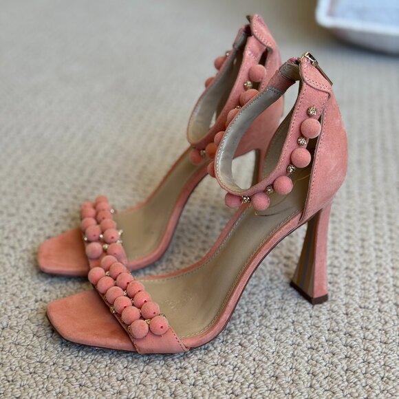 New! Sam Edelman Luella Pom Pom Heels sz 7.5 - Picture 1 of 13